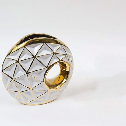 Vaso de Luxo Banhado a Ouro Charlotte Conceito 28cm 