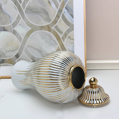 Vaso de Luxo Banhado a Ouro Liz Conceito 30cm 