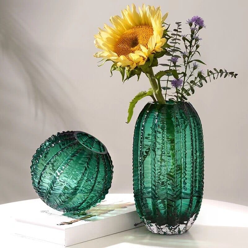 Vaso de Vidro Cactus Minimalista Conceito 