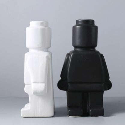 Vaso Decorativo Robô Nórdico Conceito 