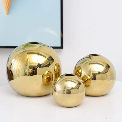 Vaso em Esfera Dourado Conceito 