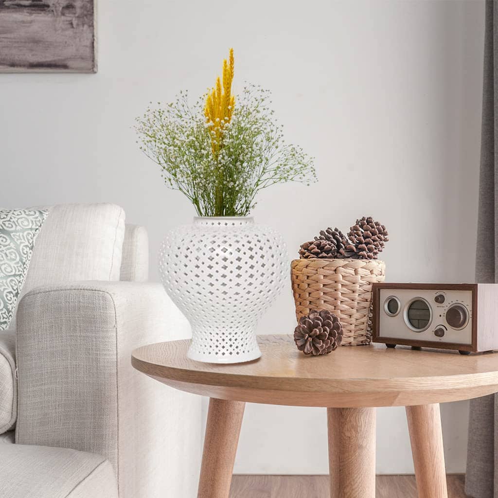 Vaso Vazado Akzana Conceito Branco 22cm 