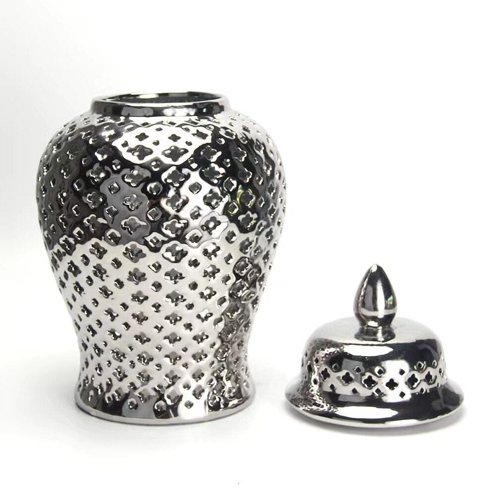 Vaso Vazado Akzana Conceito Prata 22cm 